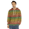 Rasta Tribal Pattern Print Men's Velvet Pullover Hoodie