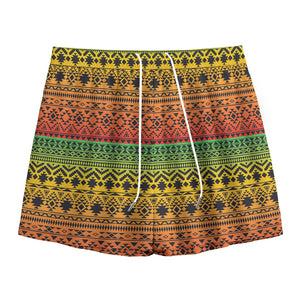 Rasta Tribal Pattern Print Mesh Shorts