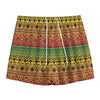 Rasta Tribal Pattern Print Mesh Shorts