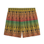 Rasta Tribal Pattern Print Mesh Shorts