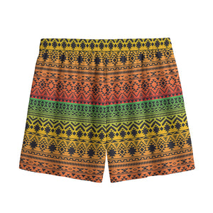 Rasta Tribal Pattern Print Mesh Shorts