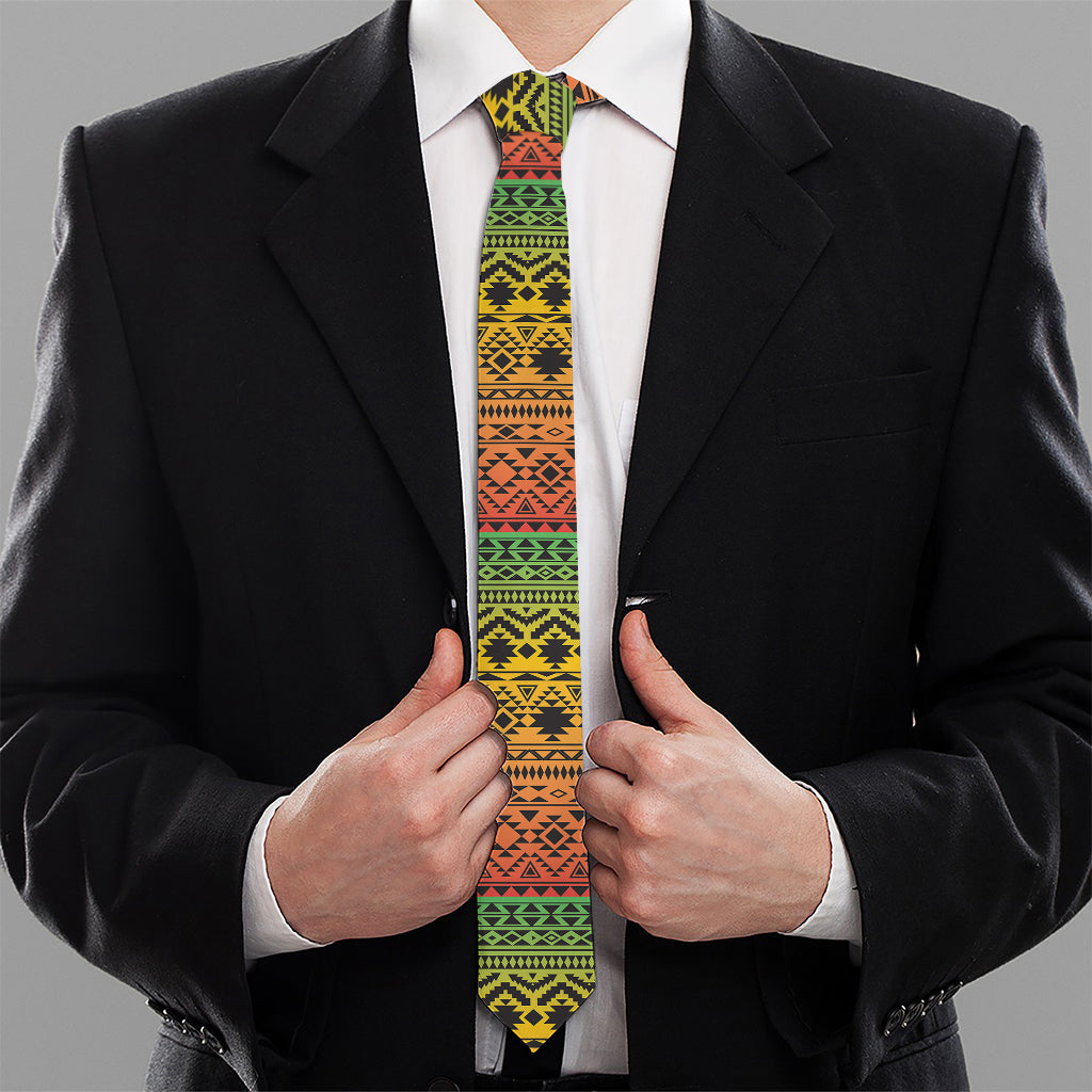 Rasta Tribal Pattern Print Necktie