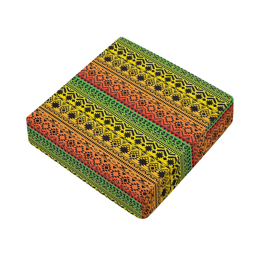 Rasta Tribal Pattern Print Outdoor Seat Cushion Cover
