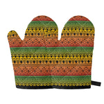 Rasta Tribal Pattern Print Oven Mitts