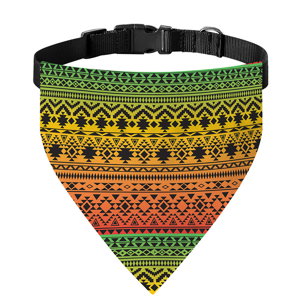 Rasta Tribal Pattern Print Over The Collar Dog Bandana