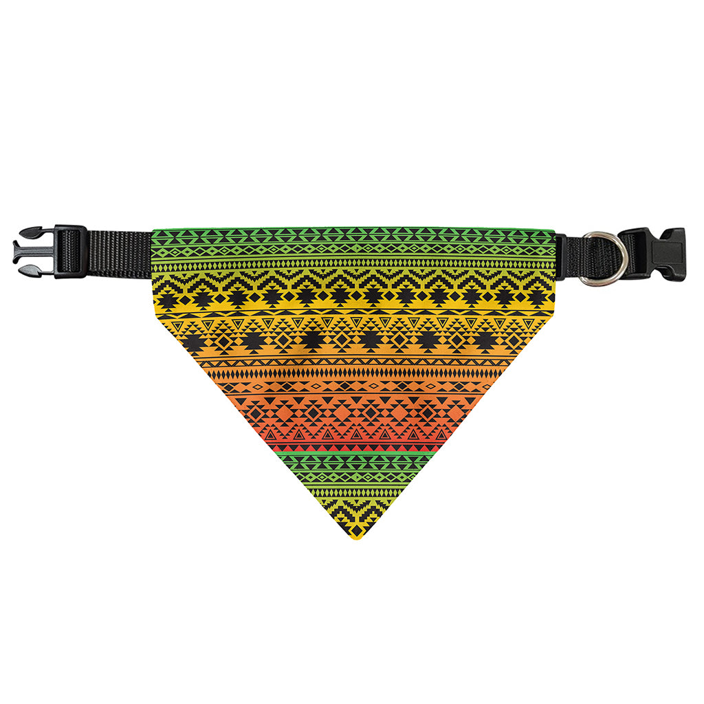 Rasta Tribal Pattern Print Over The Collar Dog Bandana