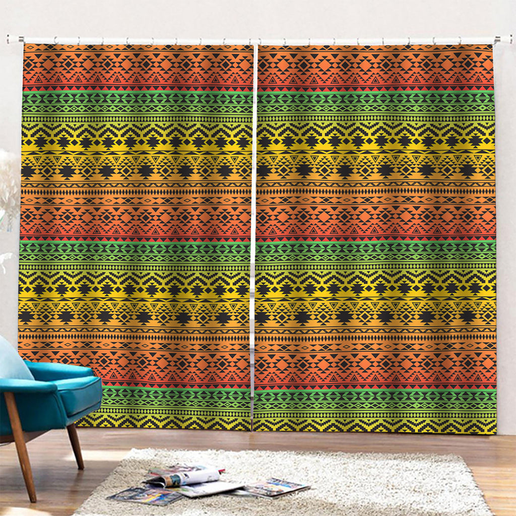 Rasta Tribal Pattern Print Pencil Pleat Curtains