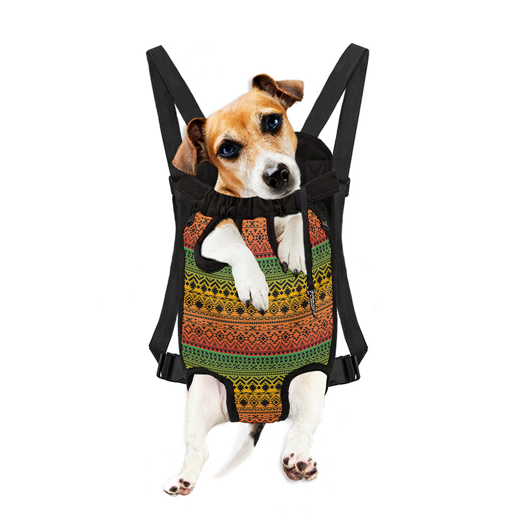 Rasta Tribal Pattern Print Pet Carrier Backpack