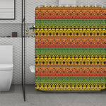 Rasta Tribal Pattern Print Polyester Shower Curtain