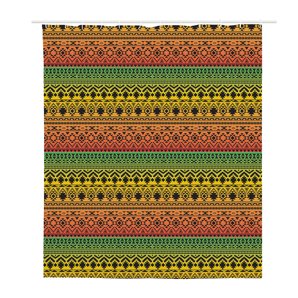 Rasta Tribal Pattern Print Polyester Shower Curtain
