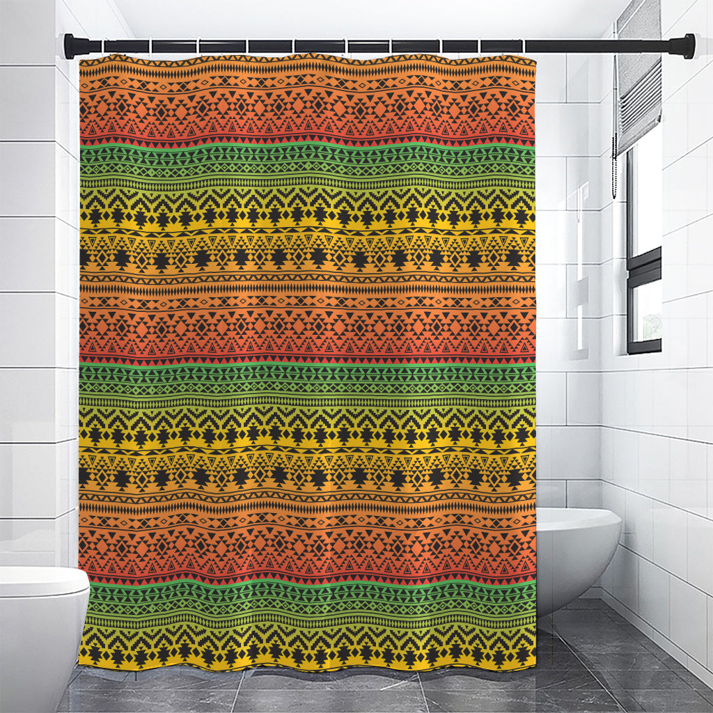 Rasta Tribal Pattern Print Premium Shower Curtain