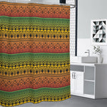 Rasta Tribal Pattern Print Premium Shower Curtain