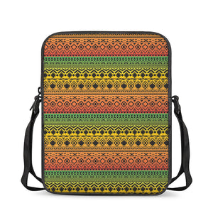 Rasta Tribal Pattern Print Rectangular Crossbody Bag