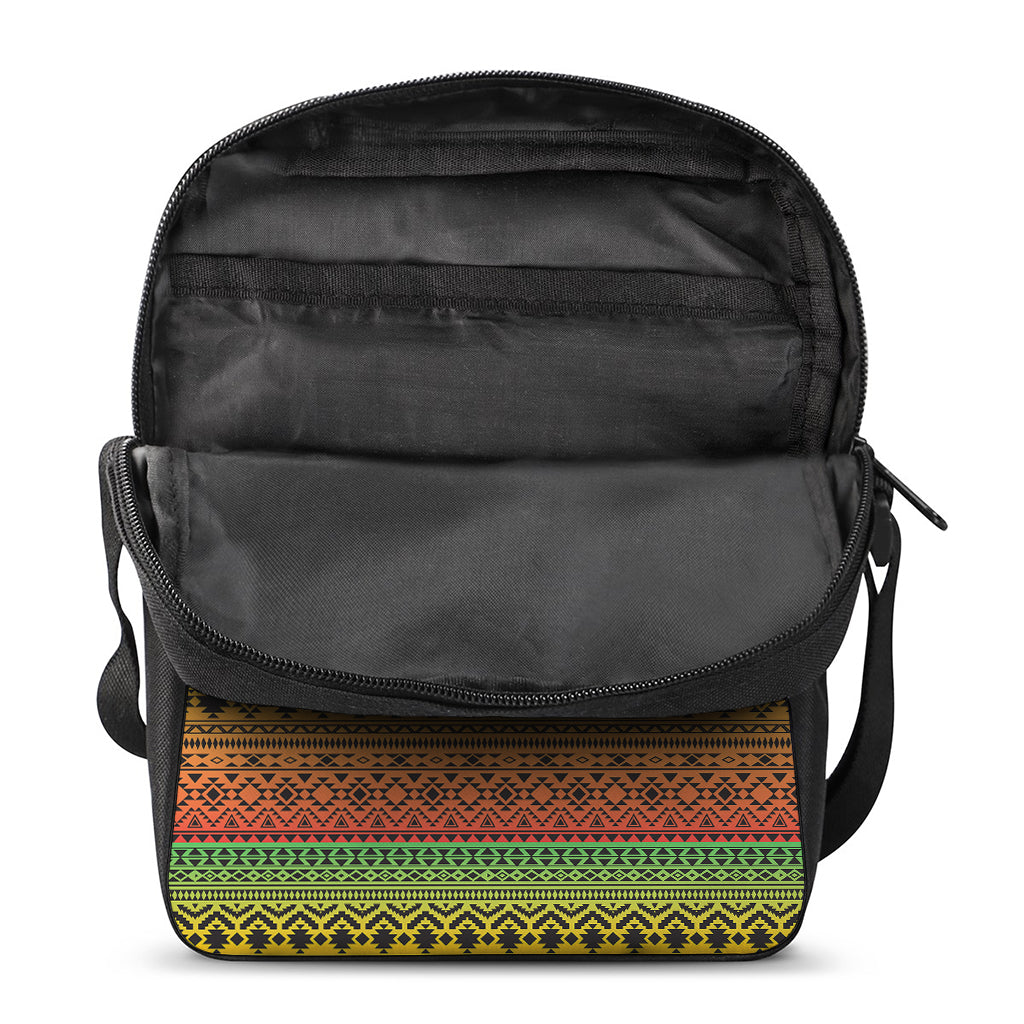 Rasta Tribal Pattern Print Rectangular Crossbody Bag