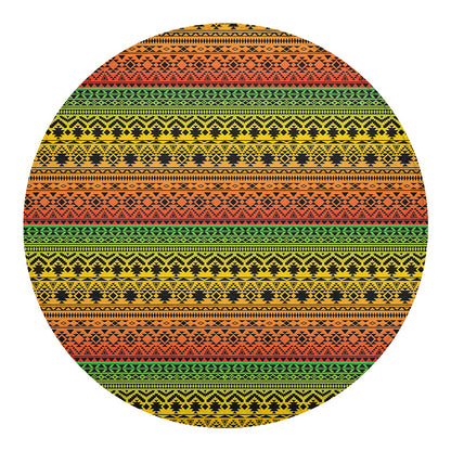 Rasta Tribal Pattern Print Round Blanket