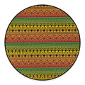 Rasta Tribal Pattern Print Round Floor Mat