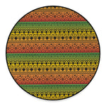 Rasta Tribal Pattern Print Round Floor Mat