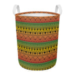 Rasta Tribal Pattern Print Round Laundry Basket