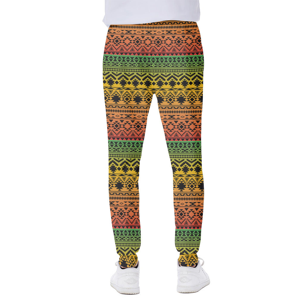 Rasta Tribal Pattern Print Scuba Joggers