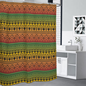 Rasta Tribal Pattern Print Shower Curtain