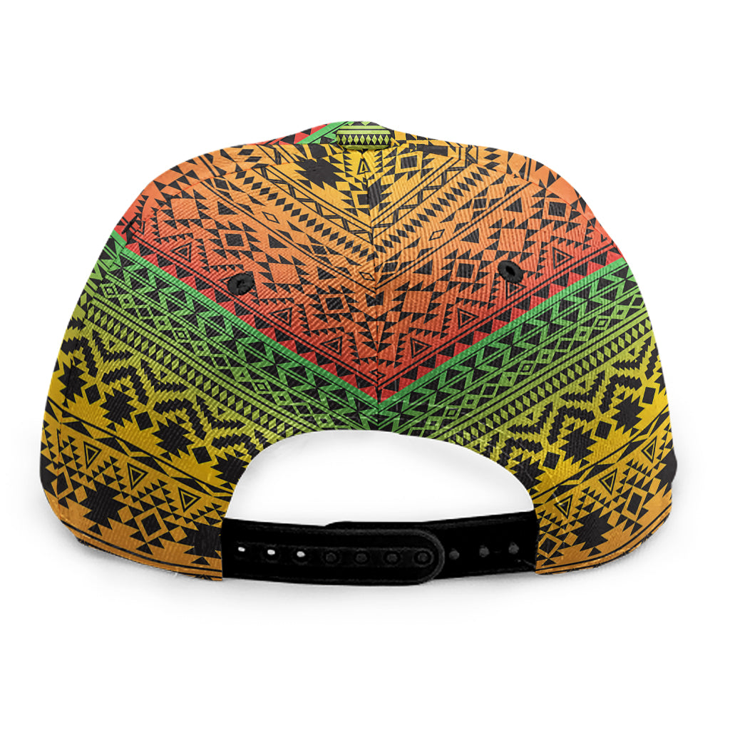 Rasta Tribal Pattern Print Snapback Cap