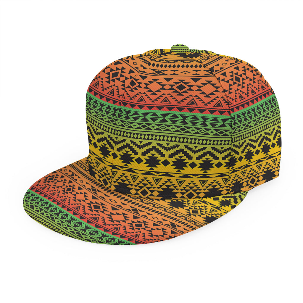 Rasta Tribal Pattern Print Snapback Cap