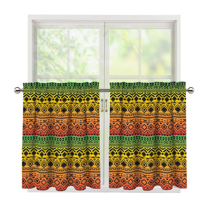 Rasta Tribal Pattern Print Tier Curtains