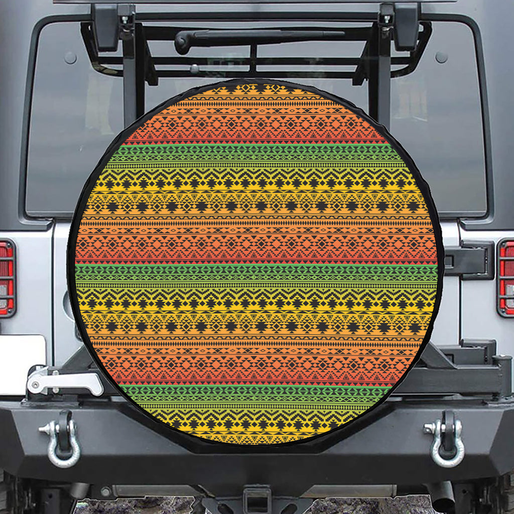 Rasta Tribal Pattern Print Tire Cover