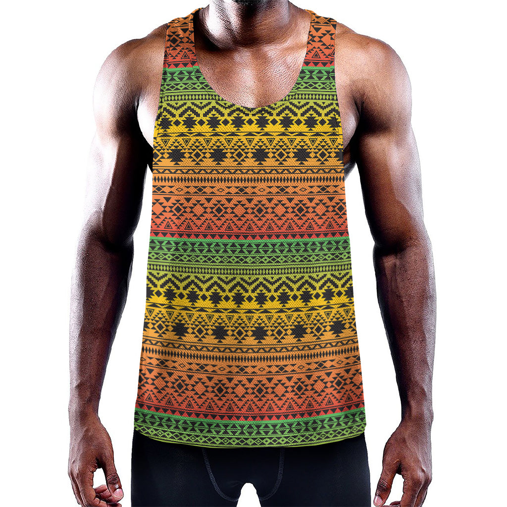 Rasta Tribal Pattern Print Training Tank Top