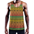 Rasta Tribal Pattern Print Men's Workout Tank Top