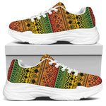 Rasta Tribal Pattern Print White Chunky Shoes