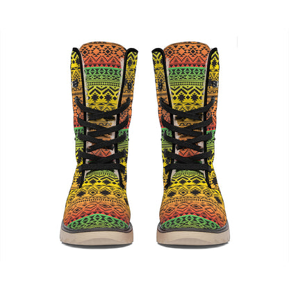 Rasta Tribal Pattern Print Winter Boots