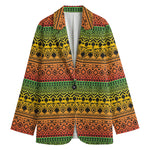 Rasta Tribal Pattern Print Women's Blazer