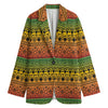 Rasta Tribal Pattern Print Women's Blazer