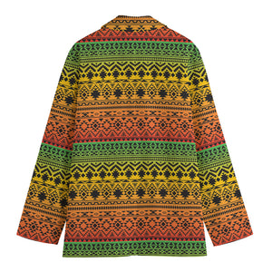 Rasta Tribal Pattern Print Women's Blazer