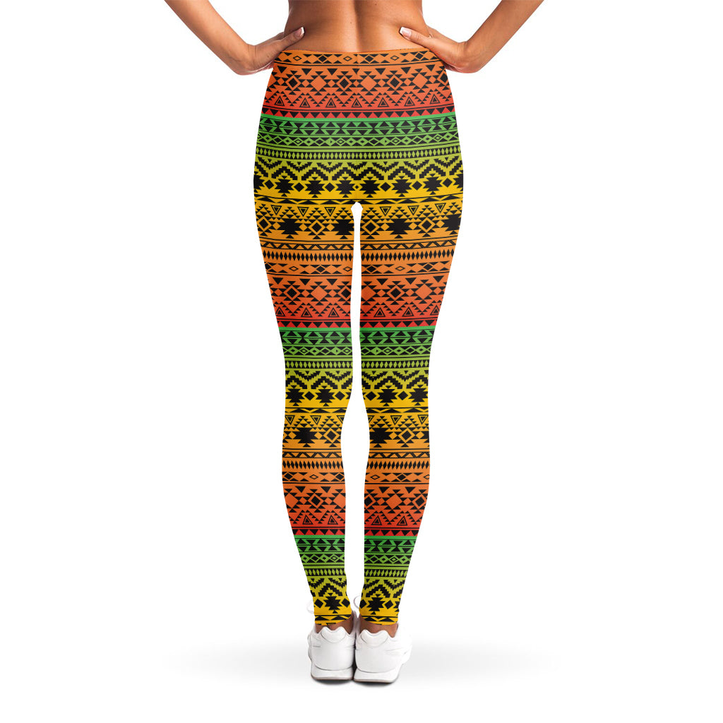 Rasta Tribal Pattern Print Women's Leggings