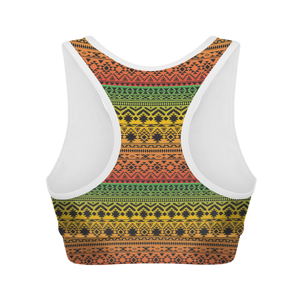 Rasta Tribal Pattern Print Women's Sports Bra