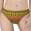 Rasta Tribal Pattern Print Women's Thong