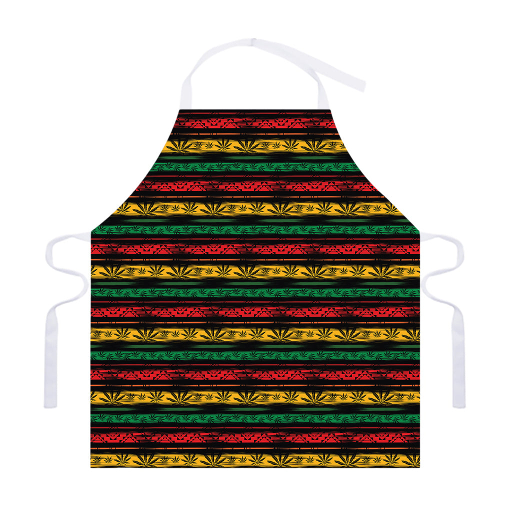Rastafarian Hemp Pattern Print Adjustable Apron