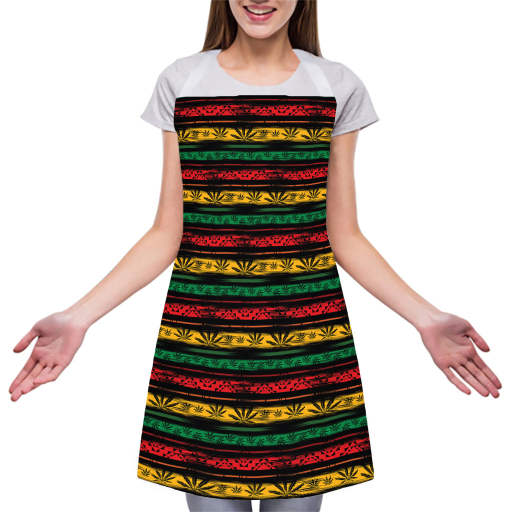 Rastafarian Hemp Pattern Print Adjustable Apron