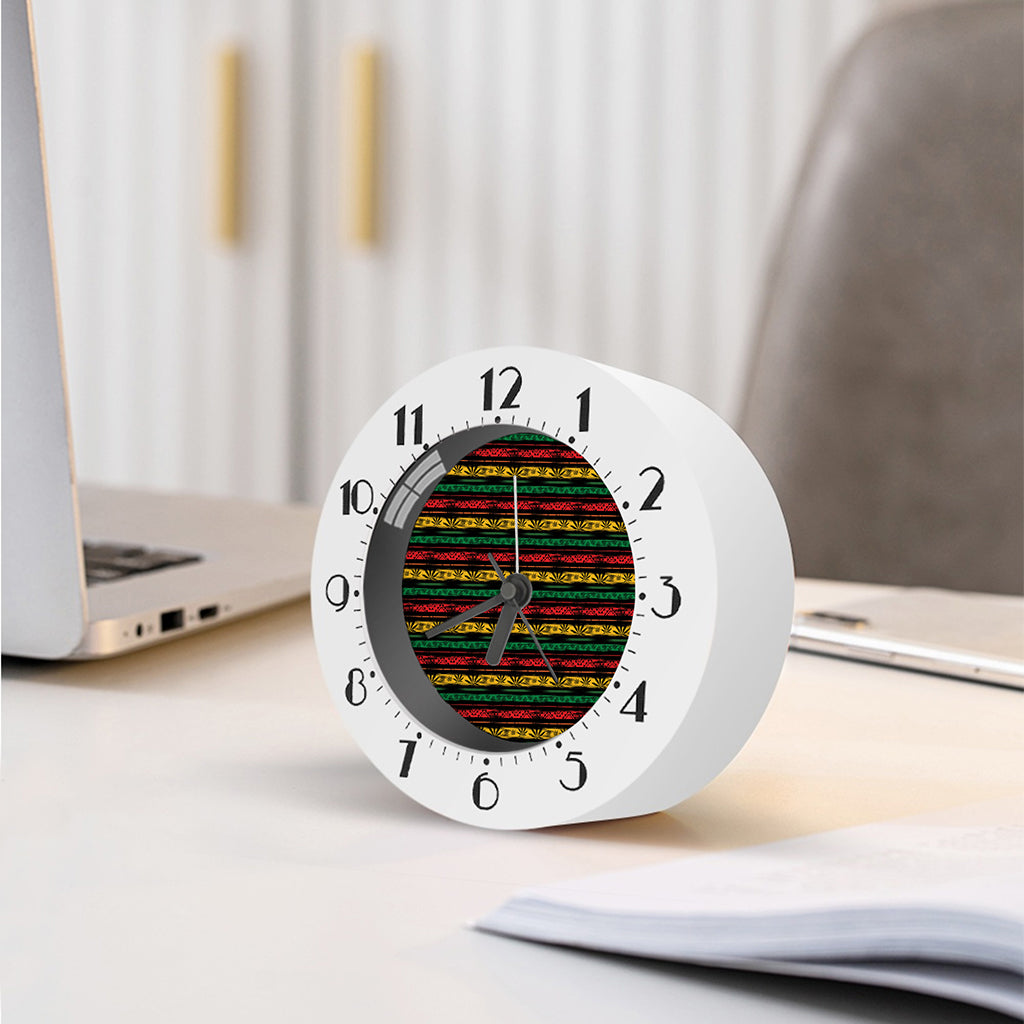 Rastafarian Hemp Pattern Print Alarm Clock