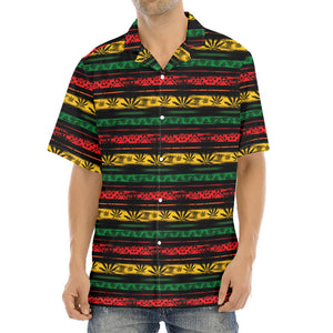 Rastafarian Hemp Pattern Print Aloha Shirt