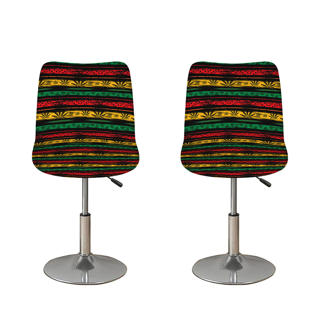 Rastafarian Hemp Pattern Print Bar Stool Covers