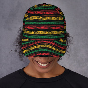 Rastafarian Hemp Pattern Print Baseball Cap