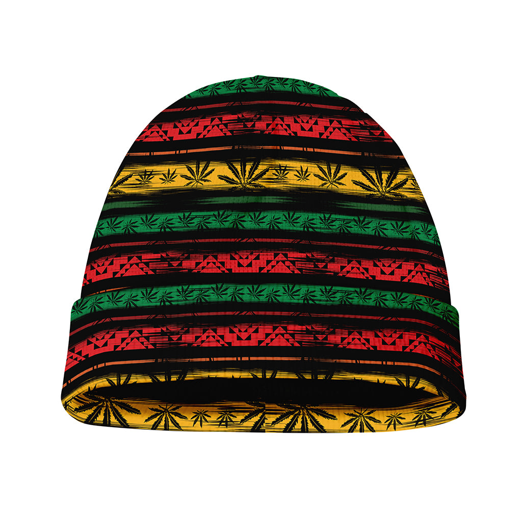 Rastafarian Hemp Pattern Print Beanie