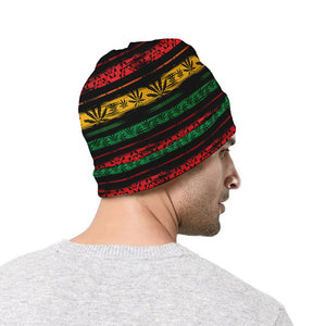 Rastafarian Hemp Pattern Print Beanie