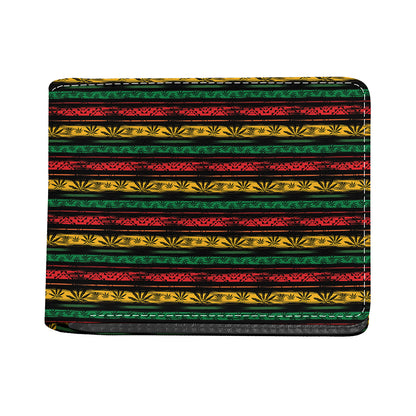 Rastafarian Hemp Pattern Print Bifold Wallet
