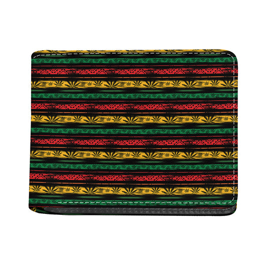Rastafarian Hemp Pattern Print Bifold Wallet