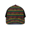 Rastafarian Hemp Pattern Print Black Mesh Trucker Cap