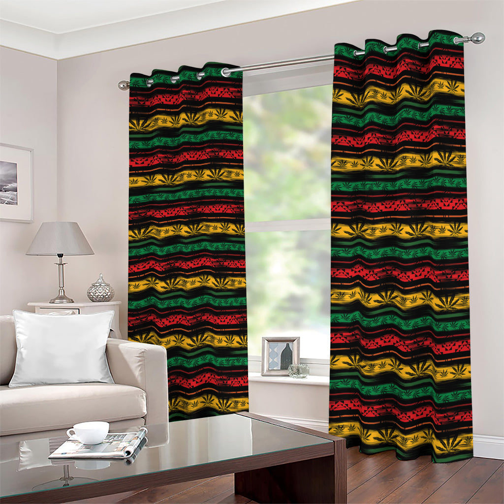 Rastafarian Hemp Pattern Print Blackout Grommet Curtains